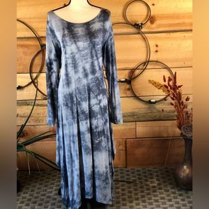 Bryn Walker Blue Marble Tye-Dye Maxi Dress